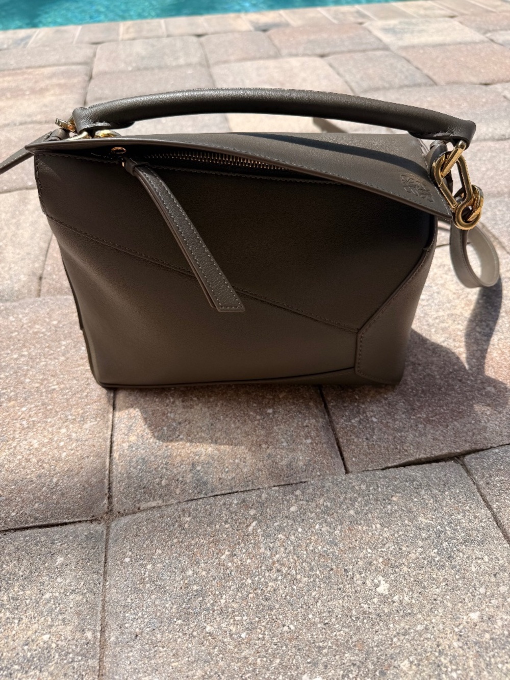 Loewe Puzzle Bag Small Handbag Leather Khaki